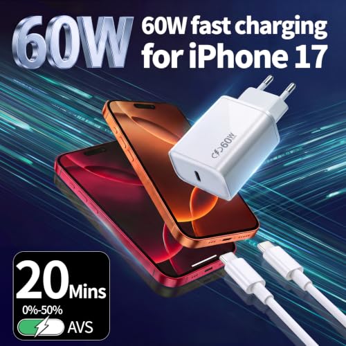 60W USB C Ladekabel für iPhone Duo 18 17 mit 2M USB C Schnellladekabel – Ansicht 3