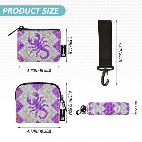 Scorpio Style Purple Grey Dual Wristlet Wallets for Women Slim Portable Credit Card Wallet Organizer with Wristlet Strap for Ladies 2 Packs monedero para tarjetas de credito4