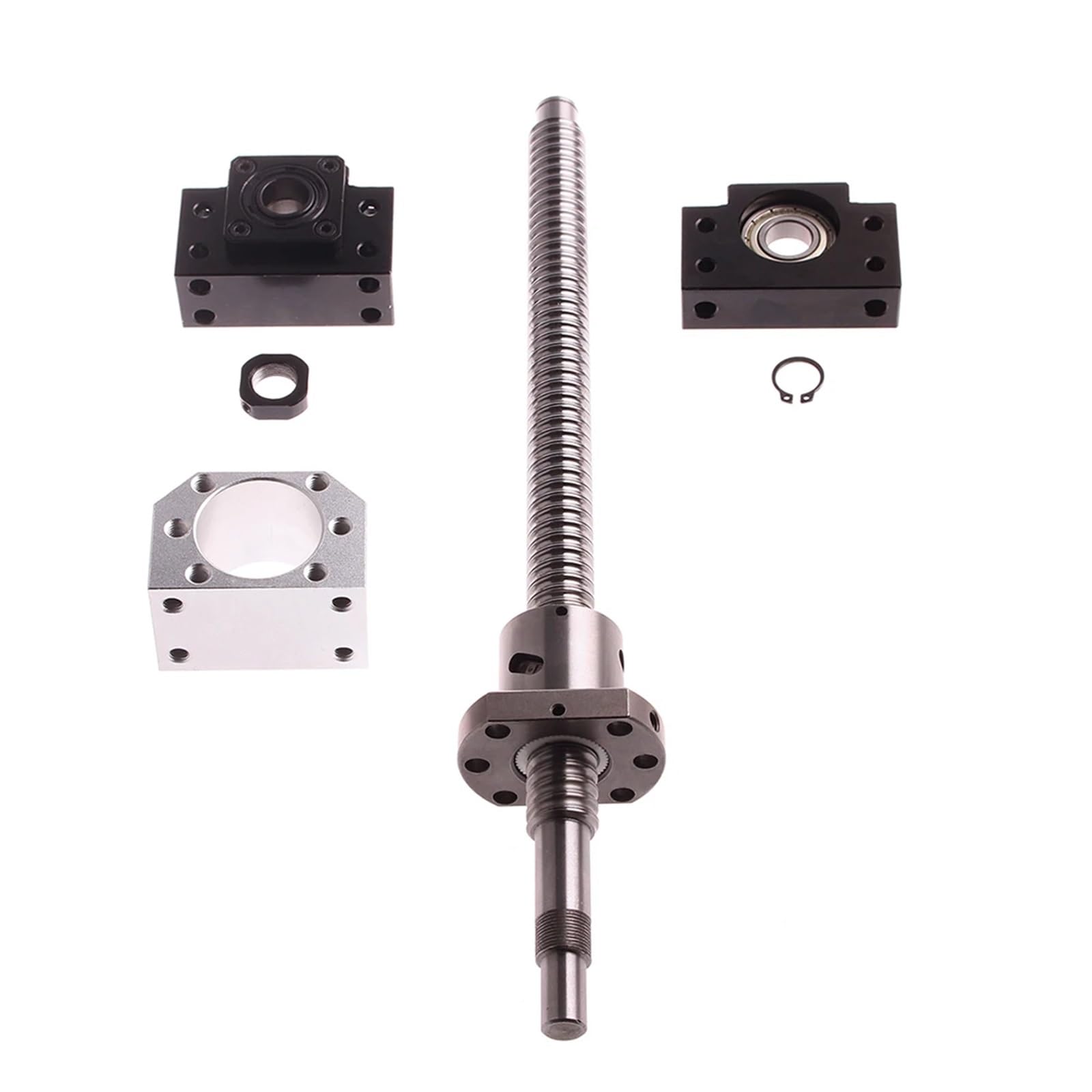 Kit de husillo de bolas,husillo de bolas con tuerc SFU2005 Husillo de bolas de 20 mm, 300/400/500/600/800/1000/1300/1500 mm, husillo de bolas laminado con tuerca + BK/BF15 + juego de carcasa(1200mm)