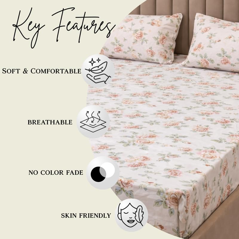 Image of THEA Double Bedsheet Set| 100% Cotton Like Soft Fabric