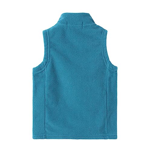Littlespring Boys Girls Fleece Vest Fall Winter Sleeveless Outerwear Teal, Size 5 #TOP1