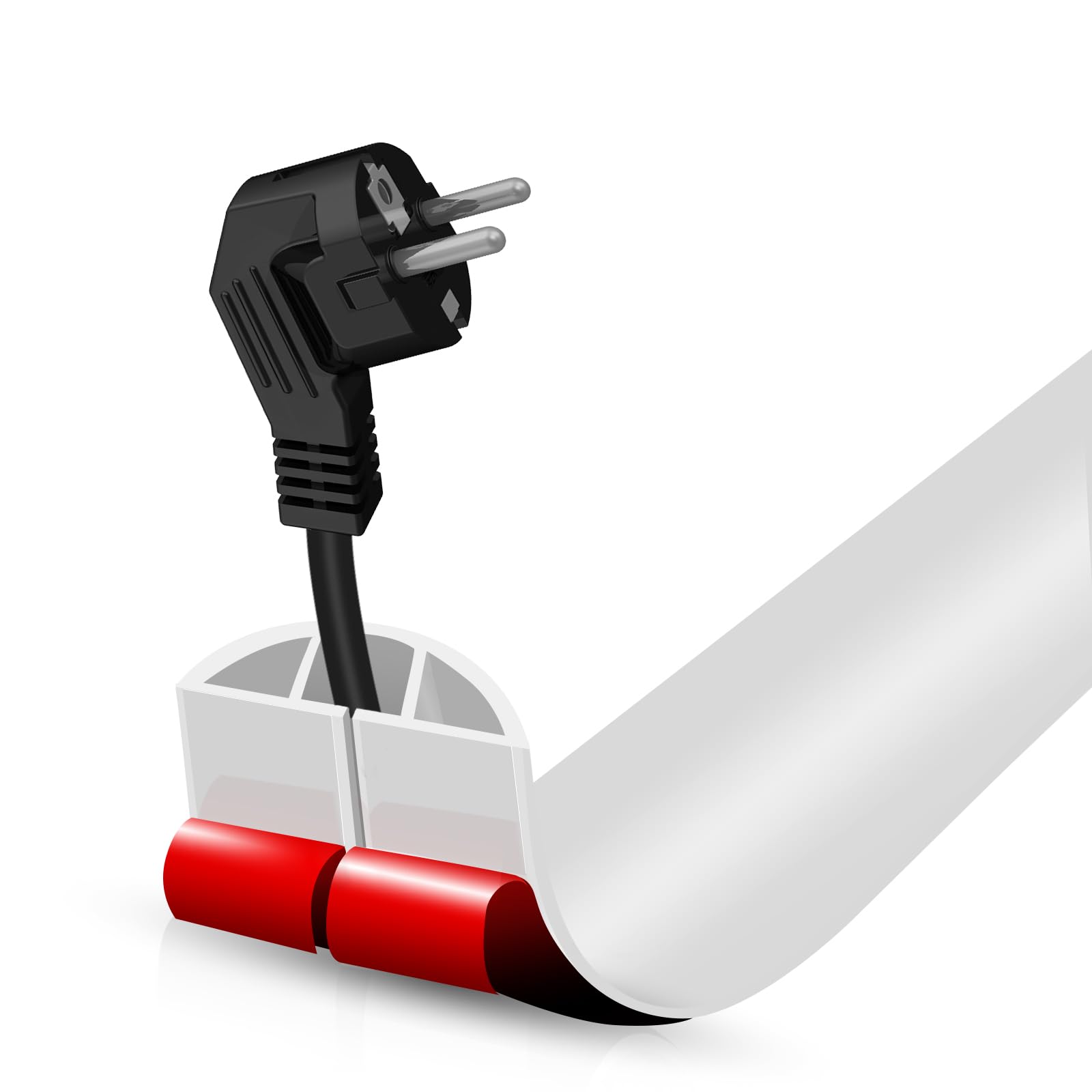 Floor Cord Cover Self Adhesive Cord Hider,3.3FT Cable Management, Extension Strip Protector for Wires, Prevent Cable Trips for Offices, Gyms,