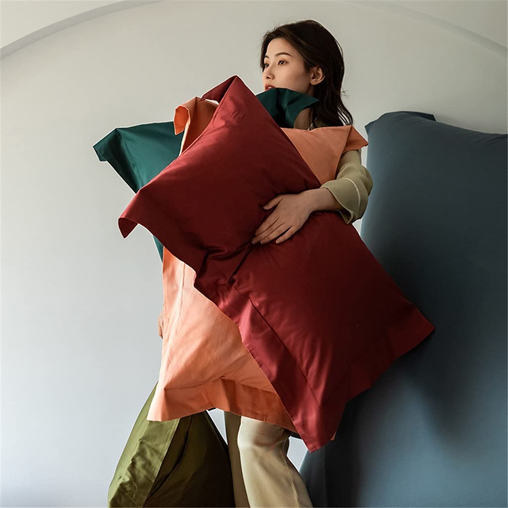 Simple 48x74cm Funda de Almohada para Cama Casa de Almohada de algodón Tirar una Sola Capa de Almohada Cómoda Cubierta de Almohada(Style G)