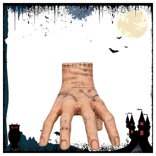 Xiujuers Mano de la Familia A-ddams, Mano Miercoles A-ddams, Miércoles A-ddams Hand Figura, Modelo de la Mano para Cosplay Scary, A-ddams Family Thing Manos, Mano A-ddams para Halloween Cosplay