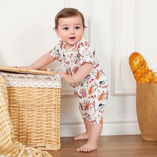 Newborn Infant Baby Boy Girl Clothes Baseball Print Short Sleeve Jumpsuit One Piece Romper Bodysuit Game Day Outfit2