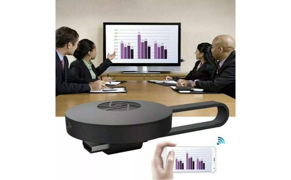 Dongle HDMI Wireless, Adattatore Display WiFi 2.4GHz, Streaming HD, Compatibile con TV e Smartphone, Nero