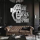 Metall-Wanddeko fürs Wohnzimmer, modernes Metallkreuz, Löwenkreuz aus Metall, Jesus, christlicher Wandschmuck, Löwenkopf, von Gott gesegnet, Bibelzitat, religiöser Wandschmuck (