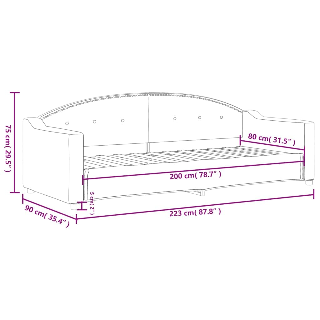 Tapicerowany 2 w 1 z funkcją spania gościnny Kremowy 80 x 200 cm