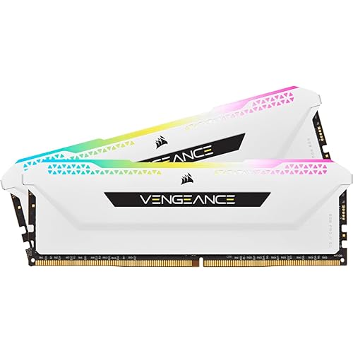 Corsair Vengeance RGB PRO SL 32GB (2x16GB) DDR4 3600MHz C18, Illuminated Desktop Memory Kit (10 Individually Addressable RGB LEDs, Wide Compatibility, Optimised for Bandwidth & Response Times) White - 2 x 16 GB