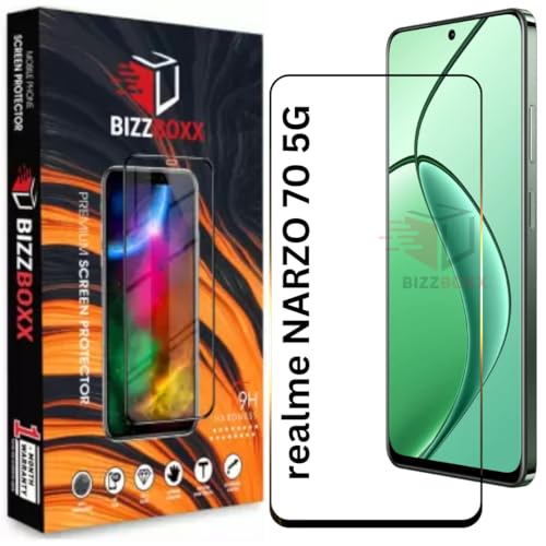 Image of Premium Screen Protector Compatible With realme NARZO 70 5G | Tempered Glass Guard | Anti Static | Full Screen Coverage-Edge to Edge | 9H Hardness | With Easy Installation Kit (Pack of 1)