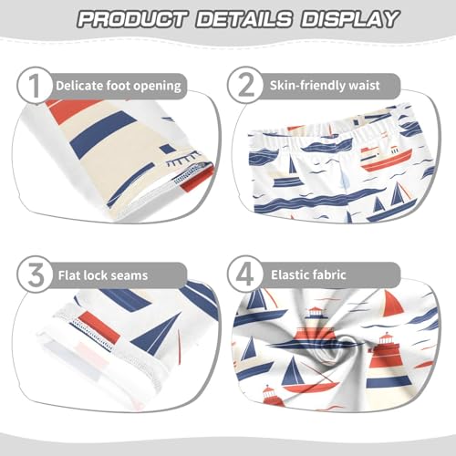 Sea Ships Lighthouses Girls Leggings Soft Stretch Workout Yoga Dance Pants for Kids Casual Tights3