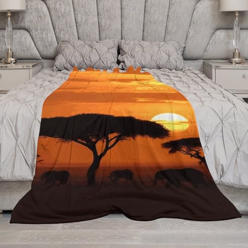 Couverture polaire de qualité supérieure motif savane chic