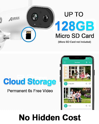 Anran Security Cameras Wireless Outdoor With Pr 180°, 2K Solar Security Camera Outdoor With Solar Panel, Pir Human Detection, 2-Way Talk, Night Vision, Ip65 Waterproof, Work With Alexa, S2 White #TOP7