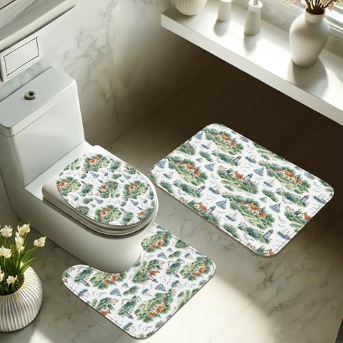 Rideau de douche 183x183 cm imperméable avec tapis de bain bateau voile rustique - 6
