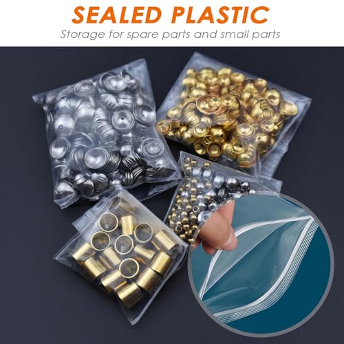 Baxcdyswe 500 Stück Zip Beutel, 5 Größen Druckverschlussbeute Plastiktüten, Zipper Ziplock Wiederverschließbare Beutel, Verpackungstüten Polybeutel Versiegeltem Reißverschluss Druckverschlussbeutel