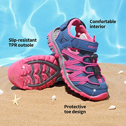 Image of DREAM PAIRS Boys Girls Closed-Toe Outdoor Summer Water Sport Sandals for Toddler /Little /Big Kid
