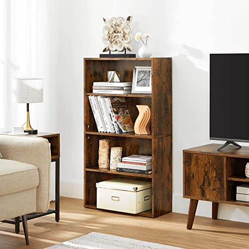 Vasagle Bookshelf, 4-Tier Open Bookcase With Adjustable Storage Shelves, Floor Standing Unit, Rustic Brown Ulbc164X01 #TOP3