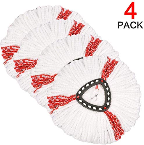 Wigbow - Juego de 4 cabezales de repuesto para mopa Vileda EasyWring y Clean Turbo Classic de microfibra