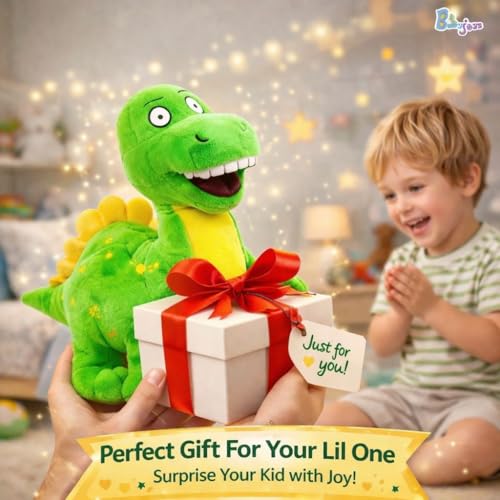 Image of 30 CM Dinosaur Soft Toy |Cartoon Green Plush Stuffed Animal | Cute Cuddly Dino Teddy for Kids and Babies | Small Huggable Soft Toy Birthday Gift for Boys and Girls | Baby Plush Toy Stuff Toy