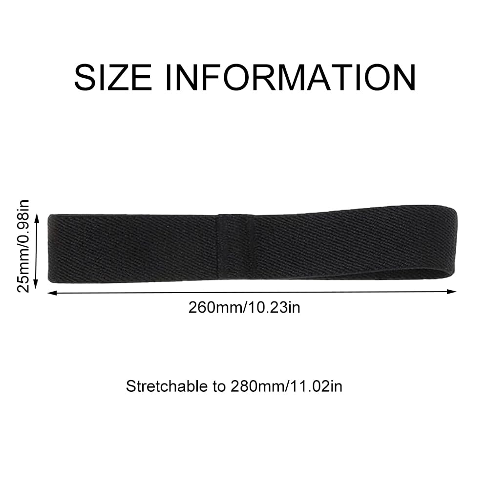 Bento Box Riem - 6 Stuks 25 mm Elastische Bevestigingsriemen Voor Lunchboxen, Draagbaar Elastiek Voor Broodtrommel, Zwart