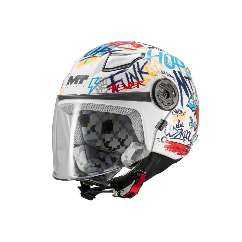 MT Helmets Lite – Casco Moto Infantil Ligero y Seguro con Interior Lavable, Cierre Micrométrico y Calota HIRP | Ideal para Scooter o Quad | Homologado ECE 22.06