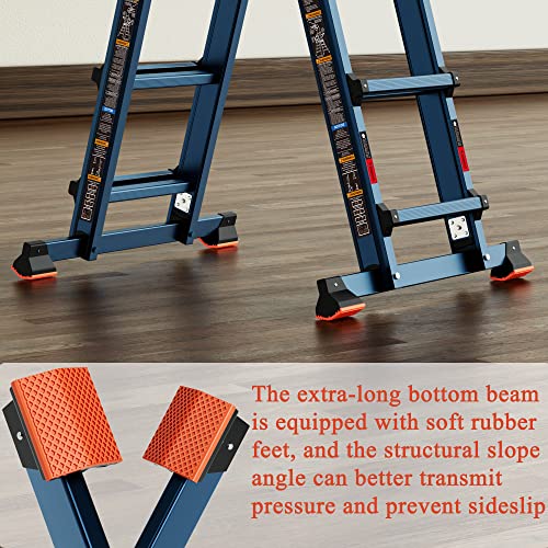 Image of LANBITOU Ladder A Frame Extension 17Ft Multi Position for Home 330lbs