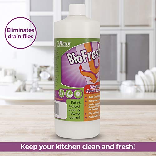 BioFresh - Enzyme Drain Cleaner & Odor Eliminator. Deodorizes and Unclogs Smelly Garbage Disposals, Washing Machines and Slow Drains. Fruit Fly Treatment Super Concentrate w/Pleasant Fragrance (32oz) - Thumbnail 3
