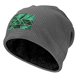 Fundas de Almohada Verde Esmeralda de Naturaleza Abstracta,Gorro de Invierno de poliéster con Forro Polar cálido y Tejido Tipo gofre