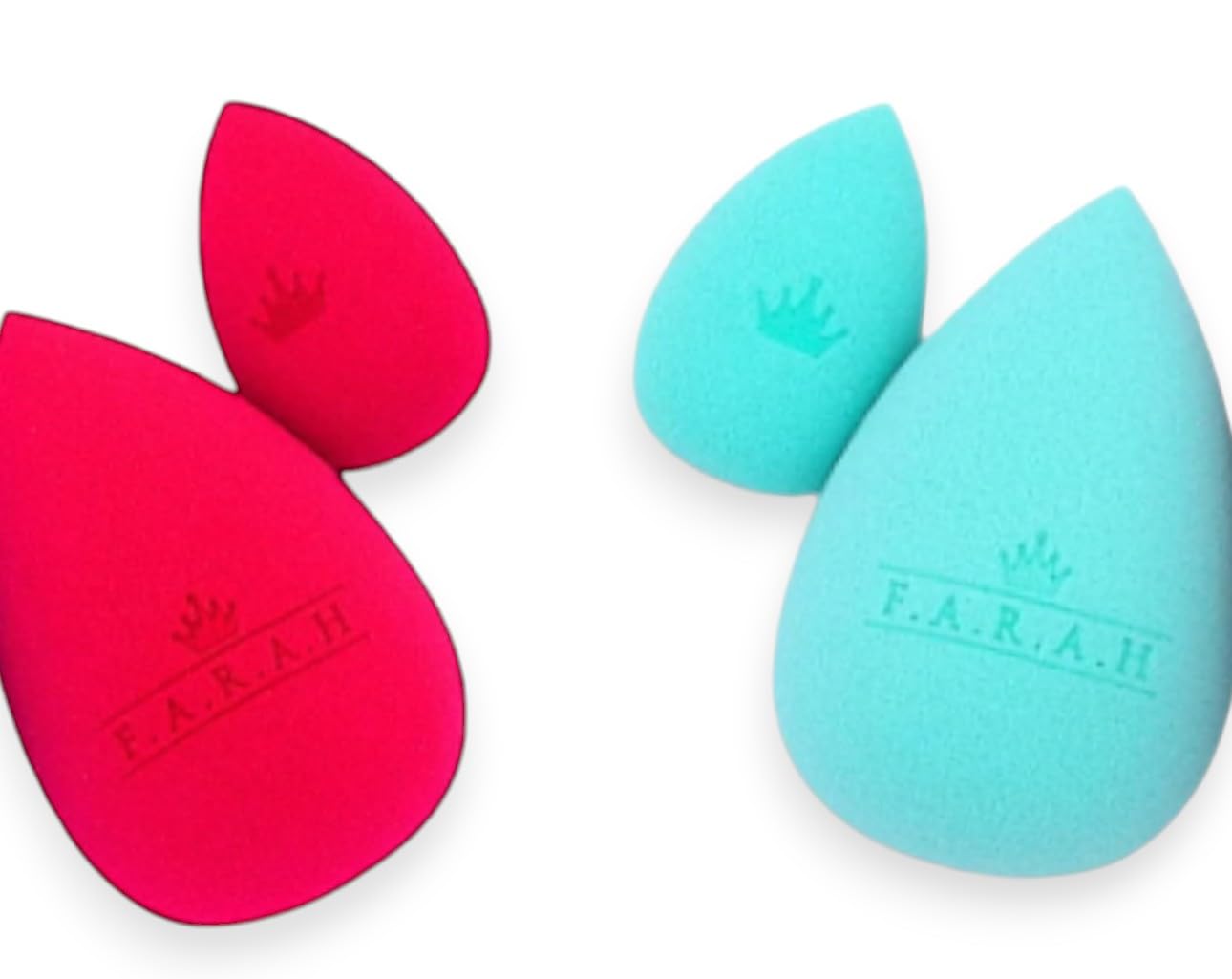 F.A.R.A.H All Glammed Up Sponge Set – 2 Large Sponges & 2 Mini Sponges, 100% Latex-Free for Makeup Application and Blending