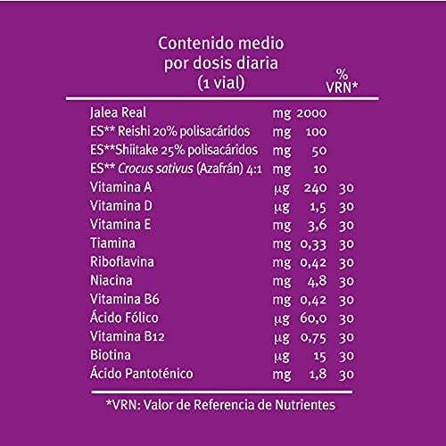 Dielisa Royal-Vit® MEGA TOTAL 2000 mg – Jalea Real con Reishi, Shiitake, Azafrán, Aminoácidos y 11 Vitaminas – 40 viales (Paquete de 2)