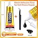 Upgrade T-7000 Black Adhesive Glue for Phone, Cridoz 110ml Waterproof Jewelry Glue Precision Craft Adhesive for Cell Phone Screen Repair Glass Wood Crafts Metal and Stones