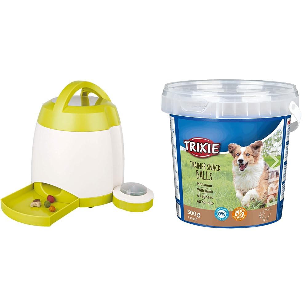 TRIXIE Bundle Intelligenzspielzeug Hundebeschäftigung Dog Activity Strategie-Spiel Memory Trainer 3.0, ø 20 × 24 cm - 32040 31806 Premio Trainer Snack Lamb Balls, 500 g (1er Pack)