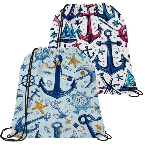 Sac à dos avec cordon de serrage pour la natation et la gym avec un joli motif marin coloré