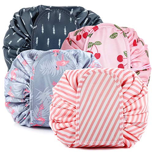 ANDERK Borsa Cosmetici da 4 Pezzi da Viaggio Beauty Case da Viaggio Portatile Multifunzionale Con Coulisse Pouch Storage Pigro Borsa Trucco Cosmetici Organizzatore Toilette Borsa da Viaggio, Trousse M