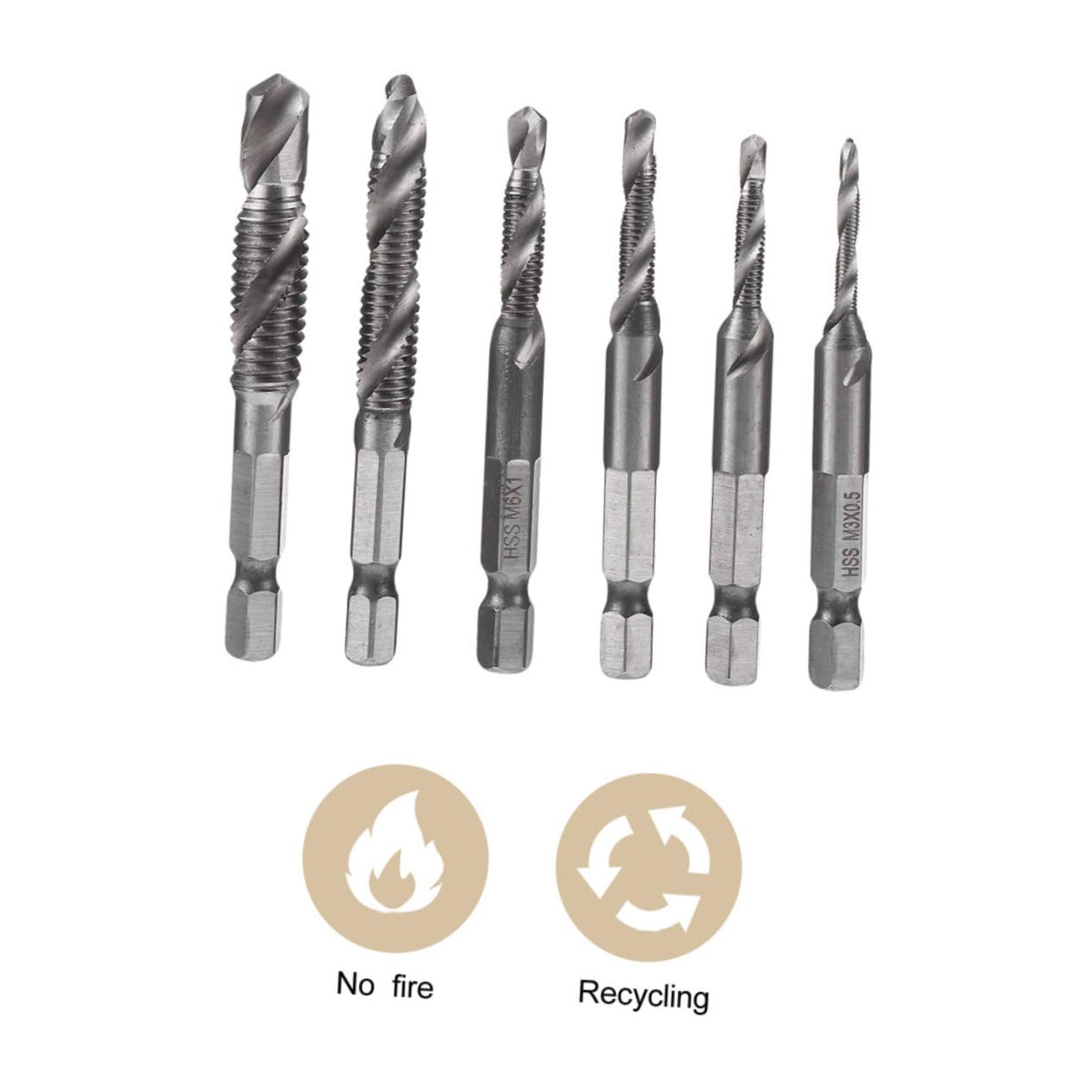 NUOBESTY 3 Set Strumento Per La Maschiatura Delle Viti Rivestito Toccare Un Po' Utensile Per Punte Da Trapano Strumento Di Threading Chiave Vite Cobalto Acciaio Ad Alta Velocità 6 Pezzi * 3