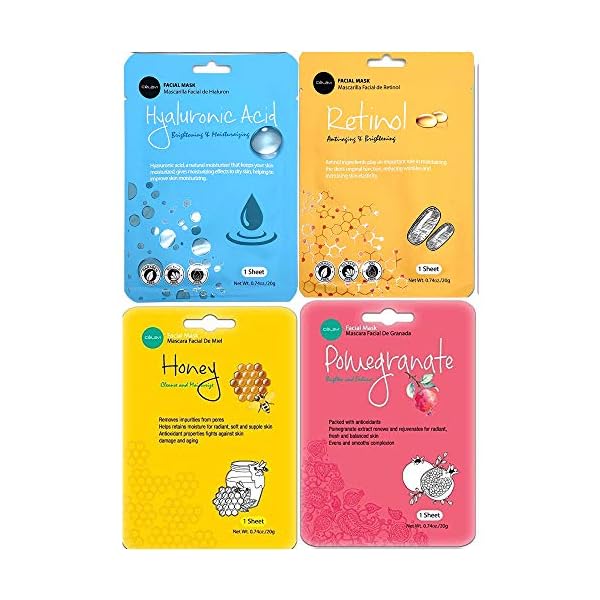 celavi Face Mask Set Korean Beauty Essence Facial Paper Sheet Mask Korea Skin Care Moisturizing 2 Packs of each 12 New flavors K-Beauty Skincare 24 masks in a pack Made in Korea