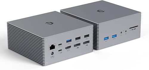 TOTU - Estación de acoplamiento USB C 4K triple pantalla, con soporte de carga para sistemas Pro y Windows tipo C (2 4K DP, HDMI, 6 puertos USB, 60