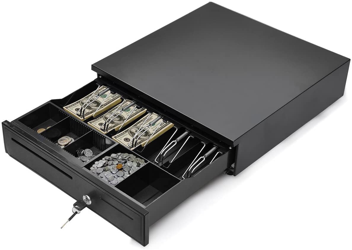 Citaaz Cash Drawer Portable Cash Box Coin Tray with Cash Register Till Tray, Manual Open Works Compatible for All