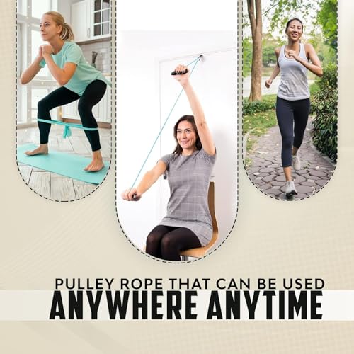Image of AARAM Overhead Hand Shoulder Pulley Equipment Kit RP-01 W /Rope For Home Gym Exercise & Physical Therapy