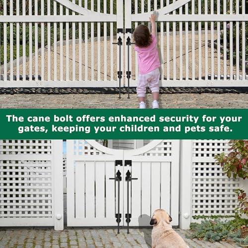 Image of 36 inch Heavy Duty Cane Bolt Gate Drop Rod for Vinyl Gate Latch, Cane Bolts for Gates for Wood PVC Vinyl Metal Fences Gates-1 Pack