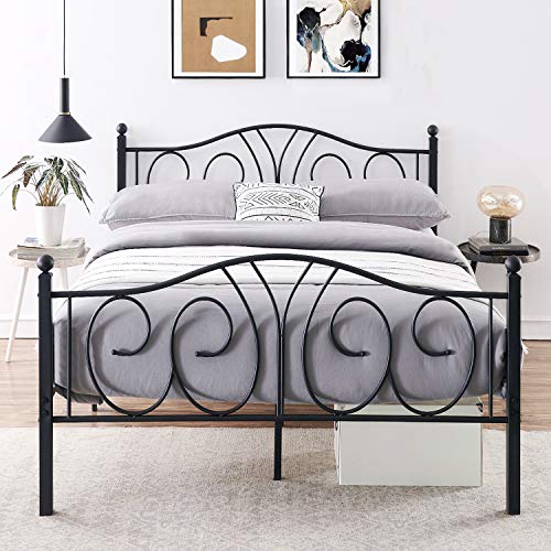 VECELO Metal Platform Bed Frame/Mattress Foundation with Deluxe Headboard & Footboard No Box