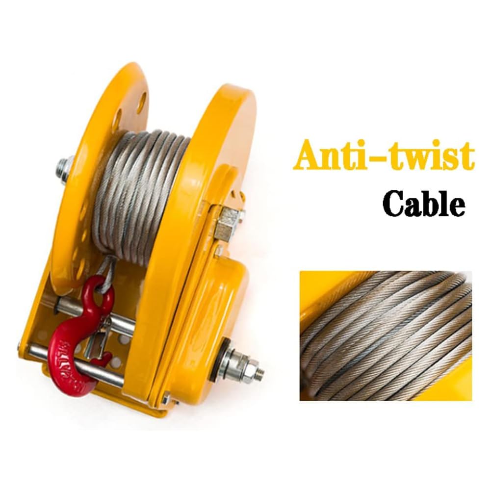 KK-GAL 1800Lbs Boat Trailer Winch, Portable Manual Hand Winch, Boat Trailer Towing Winch, Heavy Duty Rope Crank with Steel Wire Cable, Towing Winches for Kayaks, for Truck Trailer Ship