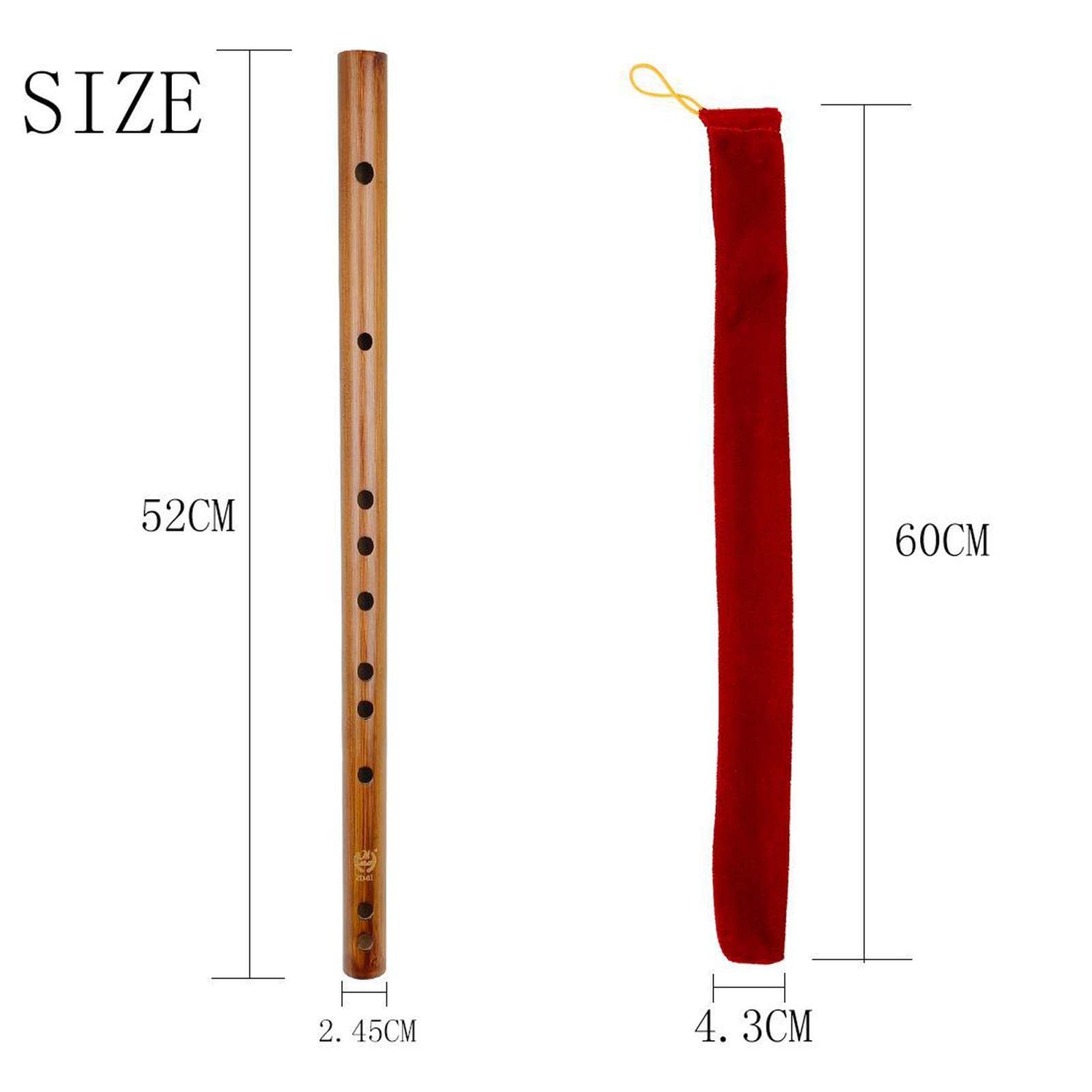 Amagogo Flauta de Bambú Instrumento Musical Flauta de Madera Tradicional Hecho a Mano Ligera Fácil de Aprender Adecuada para Educación Musical Regalo