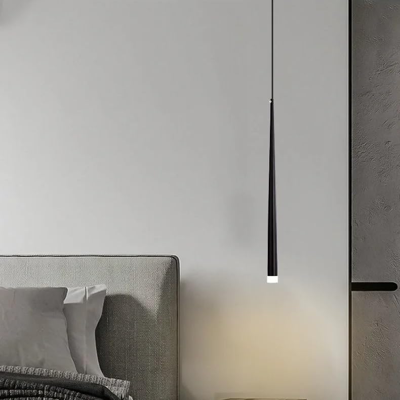 Éclairage suspendu LED noir 52cm pour chambre et restaurant