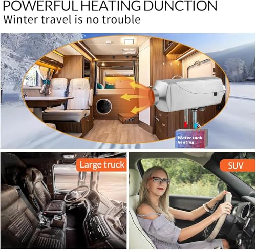 Image of 7KW Diesel Air Heater Parking, Fuel Air Heater Water Heater Integrated Machine, 12V Diesel Heater with High Altitude Mode, Diesel Parking Heater with Repair Kit, 9L Tank, LCD, for Vehicles and Indoors