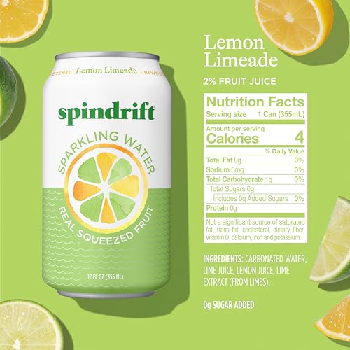 Image of Spindrift Lemon Limeade Can 12 Ounce (Pack of 24)