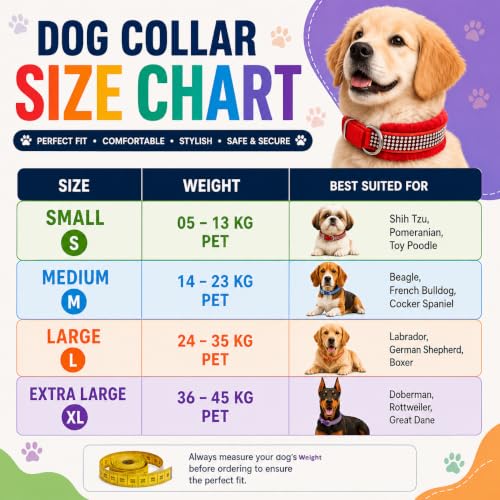 Image of Customized Dog Neck Belt Collar with Name ID Tag, Soft Fur Padded Dog Collar | for 24-35 Kilograms Dogs (L, Blue)