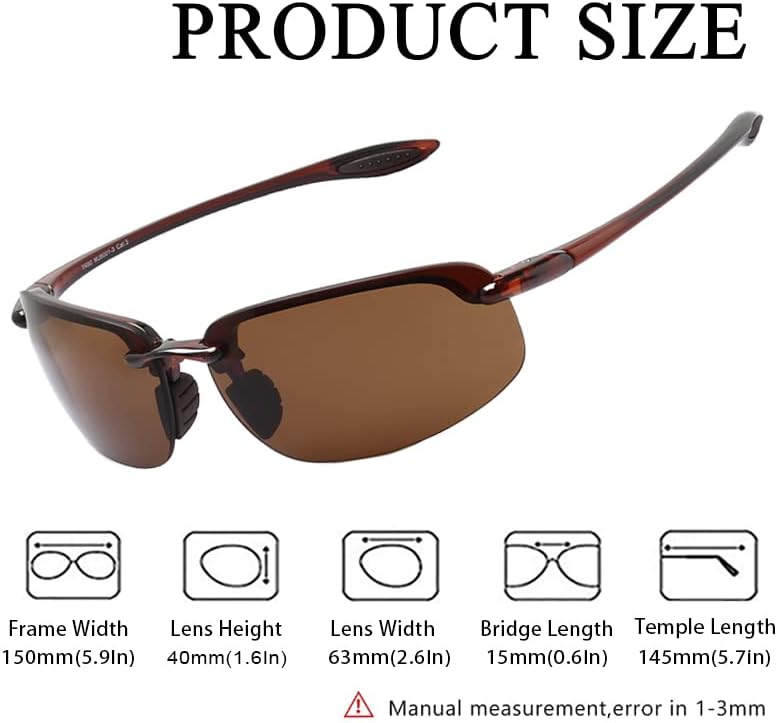 Miniatura 3 de WISTON Lentes de sol polarizados deportivos para hombres y mujeres, marco sin montura Tr90, para correr, pesca, béisbol, conducir, W8001