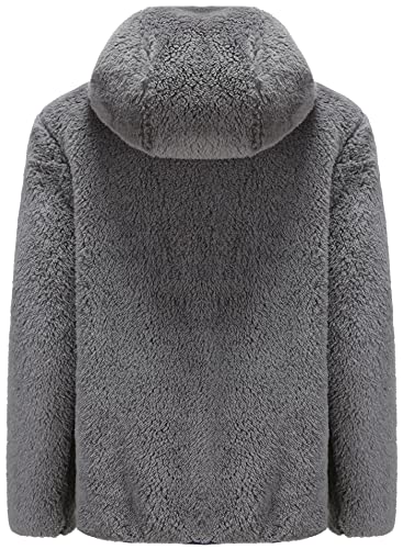 Image of Girl's Jacket Kids Full Zip Ultra Soft Sherpa Fleece Hoodie Sweatshirt
