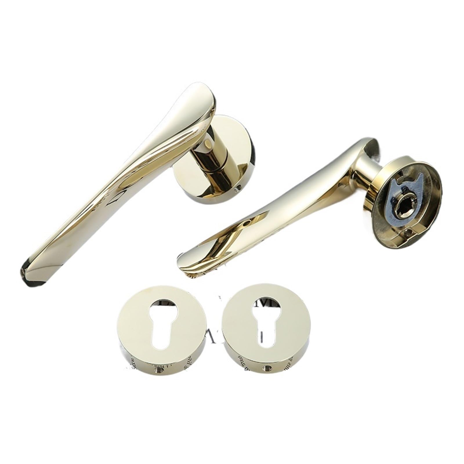 Kfvmvtdw One Color Silver Brass Simple Silent Solid Wood Split Lock Bedroom Handle